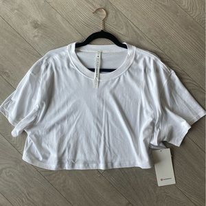 Lululemon white all yours cropped tee